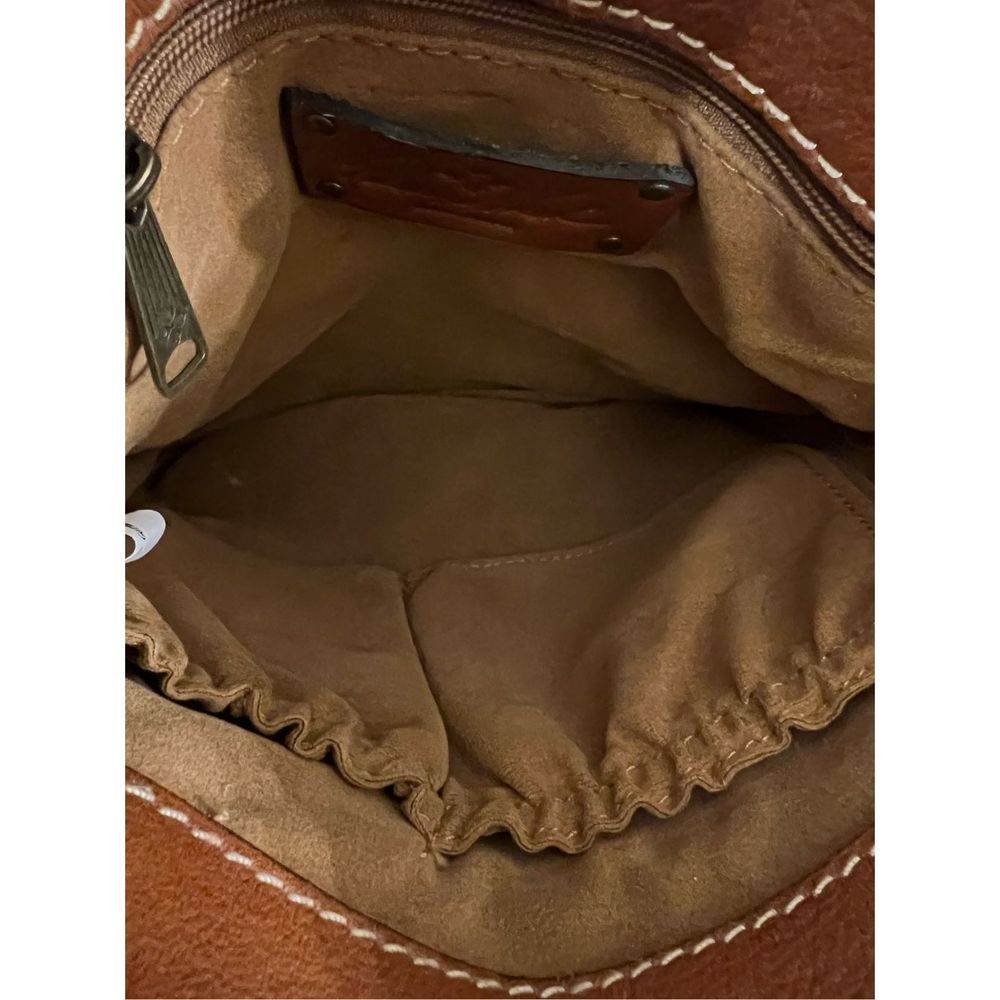 Patricia Nash Medium Size Brown Italian Leather & Fur Crossbody Handbag - Picture 3 of 7